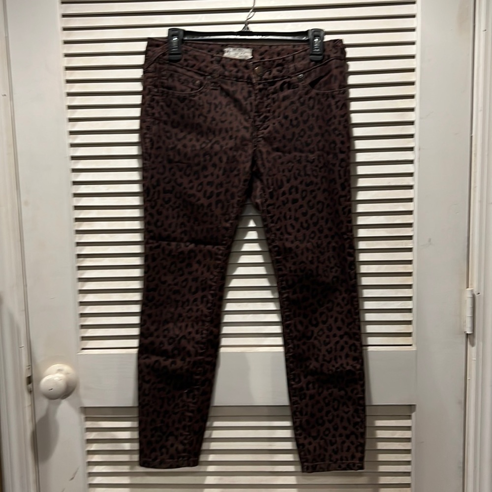 Free People Leopard Print Jeans - 27